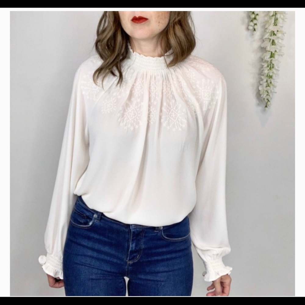 LOFT Mock Neck Blouse SP
